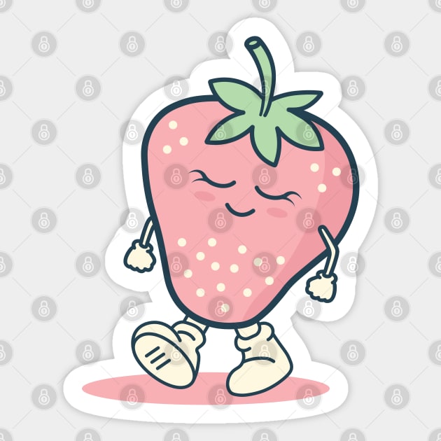 Cute Strawberry Character Kawaii Sticker by kolakiss